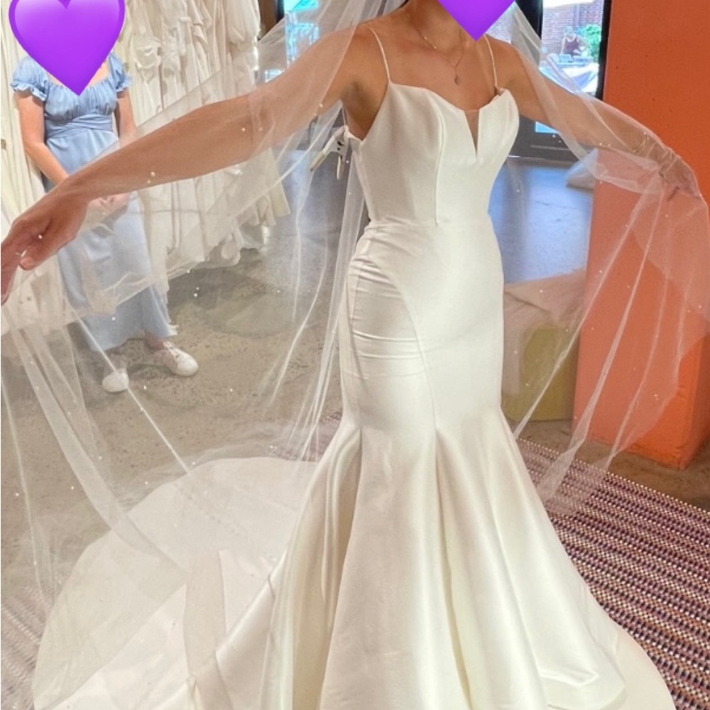Elegant White Satin Wedding Dress